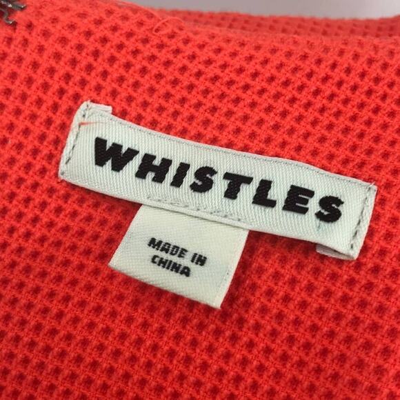 Whistles Textured Sleeveless Flare Dress Waffle Knit In Bright Orange 10 - Picture 10 of 12